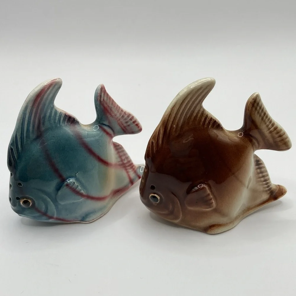 Vintage Tropical Angel Fish Salt Pepper Shaker Set